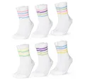 Produktbild: OCCULTO Sportsocken Damen Retro Tennis Socken 6er Pack (Modell: Steffi) (6-Paar)