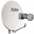 Produktbild: Fuba Sat Komplettanlage 2 Teilnehmer - Fuba Satellitenschüssel 80cm Alu hellgrau