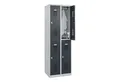 Produktbild: C+P Rollcontainer C+P Doppelstöckiger Spind Basis PLUS, 4 Fächer, 1850x600x500mm, 7035/7