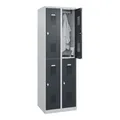 Produktbild: C+P Doppelstöckiger Spind Basis PLUS 4 Fächer 1850x600x500mm 7035/7016