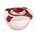 Produktbild: Westmark GmbH WESTMARK Praktika Salatbutler, 6,5 Liter, 4 sichere Verschlüsse halten den Deckel fest, mit praktischem Tragegriff, Farbe: rot/weiß 2422227R