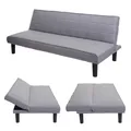 Produktbild: Schlafsofa MCW-J17, Couch Klappsofa Gästebett Bettsofa, Schlaffunktion Stoff/Textil 165cm ~ grau