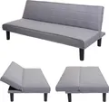 Produktbild: Schlafsofa MCW-J17, Couch Klappsofa Gästebett Bettsofa, Schlaffunktion Stoff/Textil 165cm grau