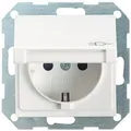 Produktbild: GIRA System 55 / 445403 Schukosteckdose m. Klappdeckel  reinweiß glänzend
