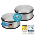 Produktbild: Designer Türstopper aus Edelstahl Gummi Türpuffer Türhalter Stopper 1,2kg (Silber 11x6cm, 2 Stück)