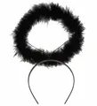 Produktbild: Marabou Heiligenschein schwarz Schwarzer Engel Haarreif Halloween Erwachsene