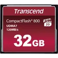 Produktbild: Transcend Premium CompactFlash 32GB Card R120MB/s VGP 20 MLC (32 GB, CF) (TS32GCF800)