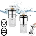Produktbild: Wasserhahn Ablaufstopfen Edelstahl Waschbecken Küche Bad 34-40mm