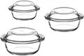 Produktbild: Pasabahce 159021 3er-Set 6-teilig Borcam Kasserolle Glas Auflaufform rund