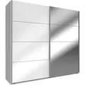 Produktbild: Kleiderschrank Easy Plus 225x65x210cm Schwebetürenschrank weiß / weißglas Spiegel - Weiß