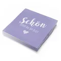 Produktbild: itenga Servietten Schön dass du da bist 30 x 30cm 3-lagig 20 Stück für Kommunion Konfirmation Hochzeit Taufe und andere Feiern (lila/flieder)