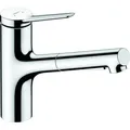 Produktbild: hansgrohe Zesis Einhebel-Küchenarmatur ComfortZone 150, Ausziehbrause, 2 Strahlarten, Schlauchbox (sBox) lite, Ausladung 219 mm, 74803000, Farbe: Chrom
