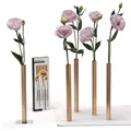 Produktbild: PELEG DESIGN Magnetische Blumenvase – Mini Vasen für Tischdeko | Set mit 5 kleinen Silbervasen aus Aluminium – Vasen Set für Wohn- und Gartendekoration, für echte und künstliche Blumen (Gold)