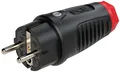 Produktbild: PCE Schutzkontaktstecker Vollgummi (Schwarz/Rot)