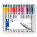 Produktbild: STAEDTLER 334 SB40 Fineliner triplus (ergonomische Dreikantform, hohe Qualität Made in Germany, superfeine Spitze, Set mit 40 brillanten Farben, Linienbreite 0,3 mm)