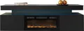 Produktbild: MIRJAN24 TV-Lowboard EF 2D Glossa mit Kamin, Realistische LED-Flamme, TV-Schrank, Wohnzimmer RTV (Farbe: Schwarz / Schwarz Hochglanz)