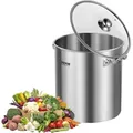 Produktbild: VEVOR Edelstahl-Suppentopf, 22,7 l Kochtopf mit großem Fassungsvermögen, Kochgeschirr, Saucentopf mit Deckel und Griff, geschliffene Oberfläche,...