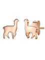 Produktbild: Glanzstücke München Damen-Ohrstecker Alpaka Sterling Silber rosévergoldet - Ohrringe Lama Ohr-Schmuck Trend rose-gold