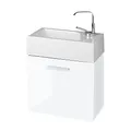 Produktbild: Wunderbad Gäste-WC Badmöbel Waschbecken mit Unterschrank und Ablagefächer