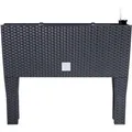 Produktbild: Hochbeet Rattanoptik 60 cm x 25 cm x 46 cm Anthrazit