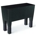 Produktbild: Blumenkasten Kunststoff Rattan Optik Blumentopf Pflanztopf Blumenkübel Garten