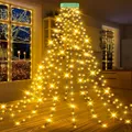 Produktbild: GYLEFY Lichterkette Weihnachtsbaum, 16 Stränge 2M 400LED Christbaumbeleuchtung mit Ring, Lichterkette IP65 Wasserdicht Timer 8Modi Christbaumbeleuchtung für Weihnachtsdeko Außen Innen-Warmweiß