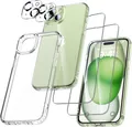 Produktbild: UniqueMe für iPhone 15 Hülle, 5-in-1-Set Handyhülle für iPhone 15 Case Rundumsch