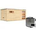 Produktbild: Karibu Gartensauna Saunahaus Hygge inkl. Vorraum, naturbelassen-9 kW Bio-Kombiofen inkl. Steuergerät