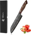 Produktbild: Wakoli Kawa Serie Santoku I Damast Küchenmesser 18 cm | 67 Lagen Damaststahl mit Kupfereinlage | Premium Geschenkbox inklusive