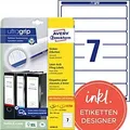 Produktbild: AVERY Zweckform ultragrip Ordneretiketten Selbstklebend Schmal L4760-25 DIN A4 38 x 192 mm Weiß 30 Blatt à 7 Etiketten