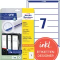 Produktbild: AVERY Zweckform Ordnerrücken-Etiketten, 38 x 192 mm, weiß 1 bis 20 Stk