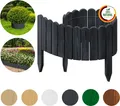 Produktbild: Floranica Rollborder Beeteinfassung 100 x 20 cm Anthrazit Flexibler Holzzaun Deko für Gartenzaun Rasenkante Umzäunung Gartenzaun für Rasenflächen