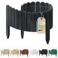Produktbild: Floranica Rollborder Flexibler Holzzaun 100 x 20 cm Anthrazit Beeteinfassung Deko für Gartenzaun Rasenkante Umzäunung Gartenzaun für Rasenflächen Hochbeete für Garten