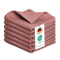 Produktbild: Blumtal® Geschirrtücher 30x30 cm im 6er Set - Geschirrtücher Baumwolle 100% - Küchentücher bei 60 °C waschbar - Küchentücher Baumwolle - Küchenlappen - Spül- & Geschirrtücher - Waffeltücher in rosa