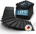 Produktbild: Veluris Bodenmatte Fitness – Steck-Puzzlematten Set 18-tlg. für Fitnessgeräte 31x31 cm (18 Stück), 20% extra dick, rutschfest, feuchtigkeitsabweisend, inkl. Randstücke