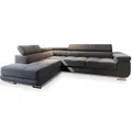 Produktbild: Masseno Ecksofa Selva L-S mit Schlaffunktion L-Form, Glamour Sofa mit Bettkasten, Wohnzimmersofa, Couch, Soffa, Bettsofa, Couchgarnitur - Grau, Monolith 85