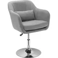 Produktbild: HOMCOM Arbeitshocker, höhenverstellbar, Drehstuhl Büro, Akzentstuhl im Retro-Design, Leinen, Grau  Aosom.de