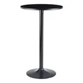 Produktbild: Wohnling Design Bartisch Schwarz Stehtisch Ø 60 cm Metall/Holz, Partytisch Bistrotisch 100 cm Hoch, Messetisch Modern