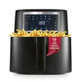 Produktbild: GOURMETmaxx Heißluftfritteuse 6,5 L Airfryer | Fritteuse mit Touchscreen, 9 Funktionen, 11 Programme | Minibackofen – fast ohne Öl braten | Airfryer Zubehör spülmaschinengeeignet