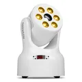 Produktbild: BeamZ NOVA68G-WH Moving Head Wash – Kompaktes Disco Licht, LED Moving Head mit 6x 8 Watt RGBW, Gobo & Farbrad – DMX Licht Musikgesteuert – DJ Lichtanlage für Party Lichter, Disco, Restaurant & Bühne