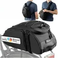 Produktbild: Valkental Gepäckträgertasche 3in1 Fahrradtasche Trunk Bag (mit Rucksackfunktion, und Tragegriff), wasserfest & reflektierend, 10L schwarz Standard