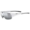 Produktbild: uvex blaze III - Sportbrille für Damen und Herren - inkl. Wechselscheiben in den Filterkategorien 0, 1 und 3 - druckfreier Sitz & perfekter Halt - white black/silver - one size
