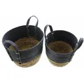 Produktbild: Frank Flechtwaren Füllkorb 2er Set 505002 Transportkorb Deko Seegras Übertopf