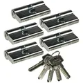 Produktbild: ChiliTec Schließzylinder-Set 5x 60mm (30+30mm) Profil-Zylinder, 5 Sicherheits-Schlüssel
