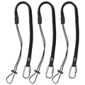 Produktbild: eSpring PRETEX Werkzeugseil mit Karabinerhaken - 3er Set - Bis 20 kg - Schlüsselband mit Karabiner für Bauarbeiten, Heimreparaturen, Fensterreinigung - Klettergurt