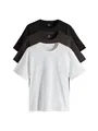 Produktbild: THE SET Damen t Relaxed Fit Kurzarm-T-Shirts aus 100% Baumwolle im 3er-Pack Black/Chocolate Brown/White L