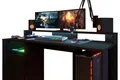 Produktbild: Faizee Möbel Gamingtisch Parisot Gamertisch mit 2 Regalen & LED-Beleuchtung (3-St)
