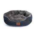 Produktbild: Orthopädisches Premium Katzenbett waschbar Katzen Bettchen - Katzenschlafplatz - flauschiger Plüsch, zweiseitiges Innenkissen für Katzen oder kleine Hunde (S) 51 x 48 x 17 cm dunkelgrau rund