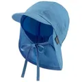 Produktbild: Sterntaler® Schlupfmütze Sterntaler® Schirmmütze mit Nackenschutz Basic 50+ (1-St) Mütze mit Nackenschutz aus UV-Popeline (Bio) unifarben blau 49