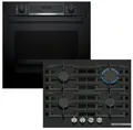 Produktbild: BOSCH Backofen-Set Pyrolyse Hydrolyse + Gas-Kochfeld FlameSelect autark 60 cm